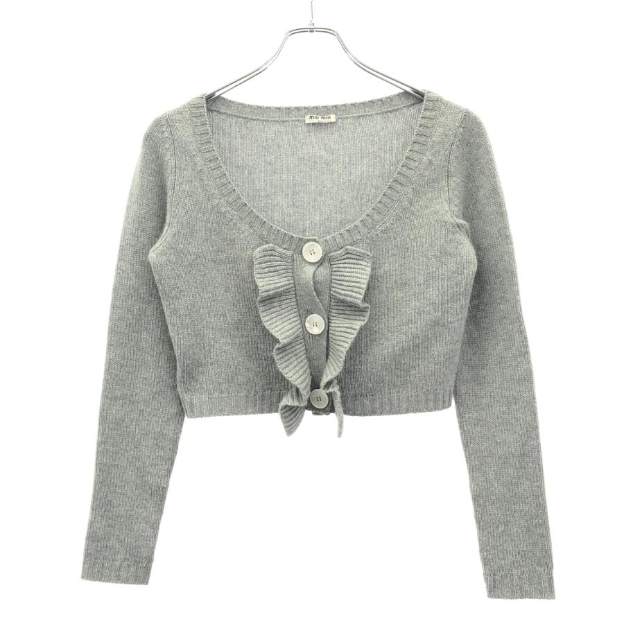 miu miu グレー クロップドニット 36 Miu Miu ニット 36 miu miu