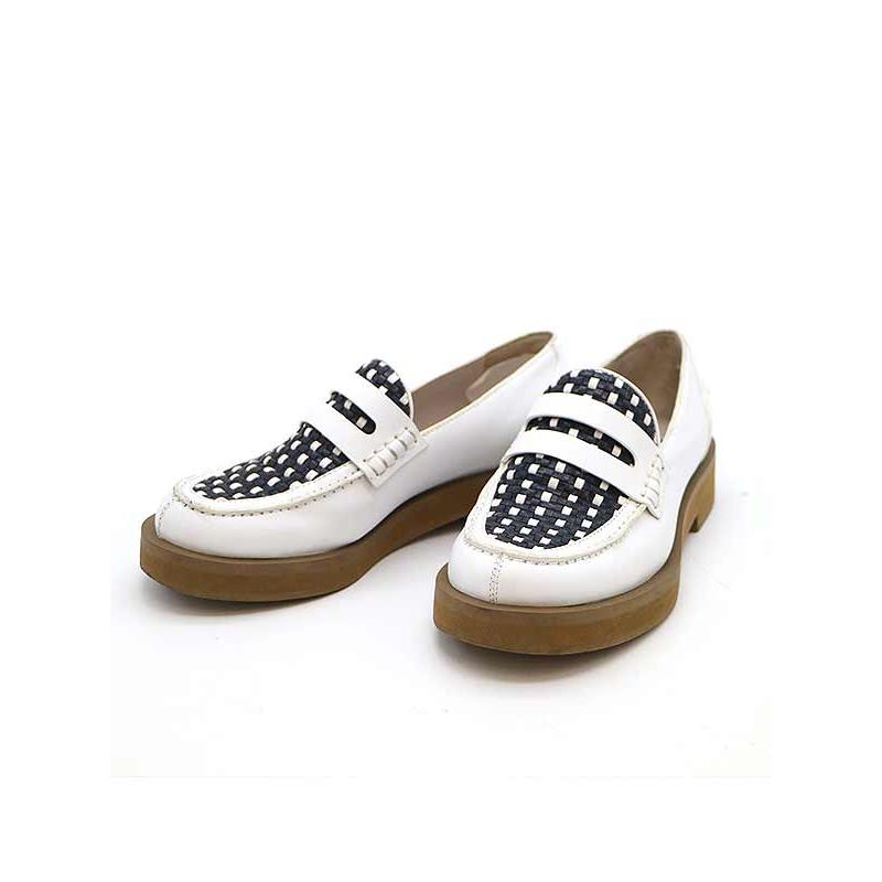 JIL SANDER NAVY ジル サンダーネイビー メッシュレザーローファー 