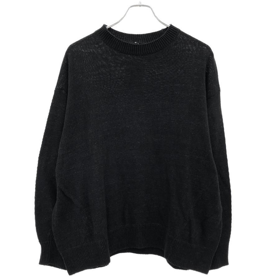 COMOLI（コモリ） 24SS ブラッククルーネックニットセーター Z01-06018 