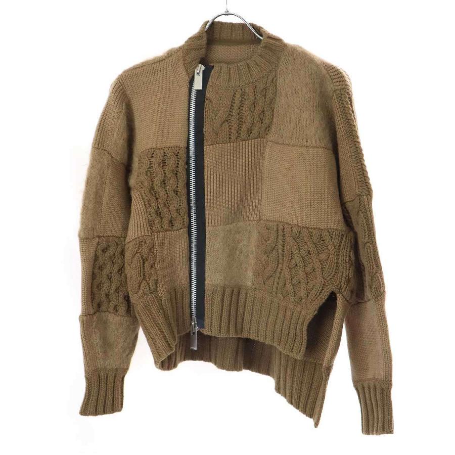 【レア】sacai ニットジャケット sacai】ウール ニット カーディガン ジャケット V すぐ届く 黒 (sacai