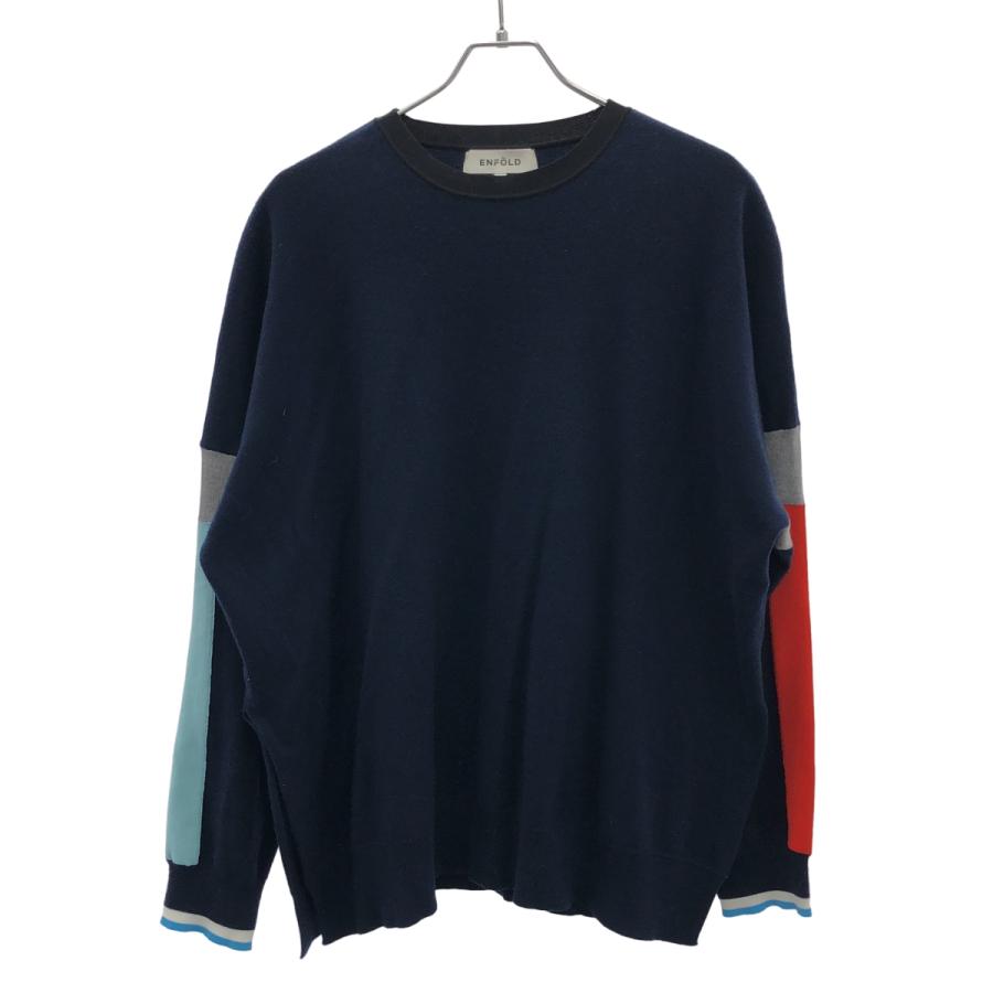 ENFOLD シャツドッキングプルオーバーニット エンフォルド 38 美品 ENFOLD シャツドッキング レイヤード ニット 38 ENFOLD シャツ