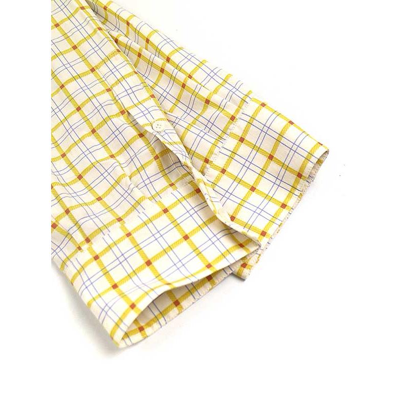 LOEWE ロエベ 22SS アナグラムスタンプシルクチェックシャツ イエロー