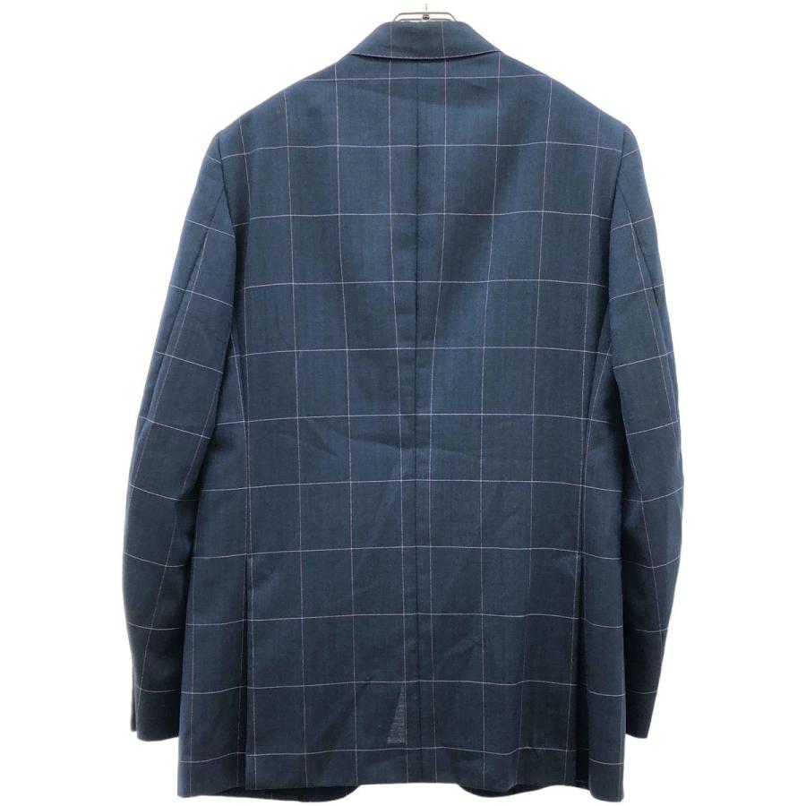 ISAIA（イザイア） チェック柄ウールテーラードジャケット ネイビー 48