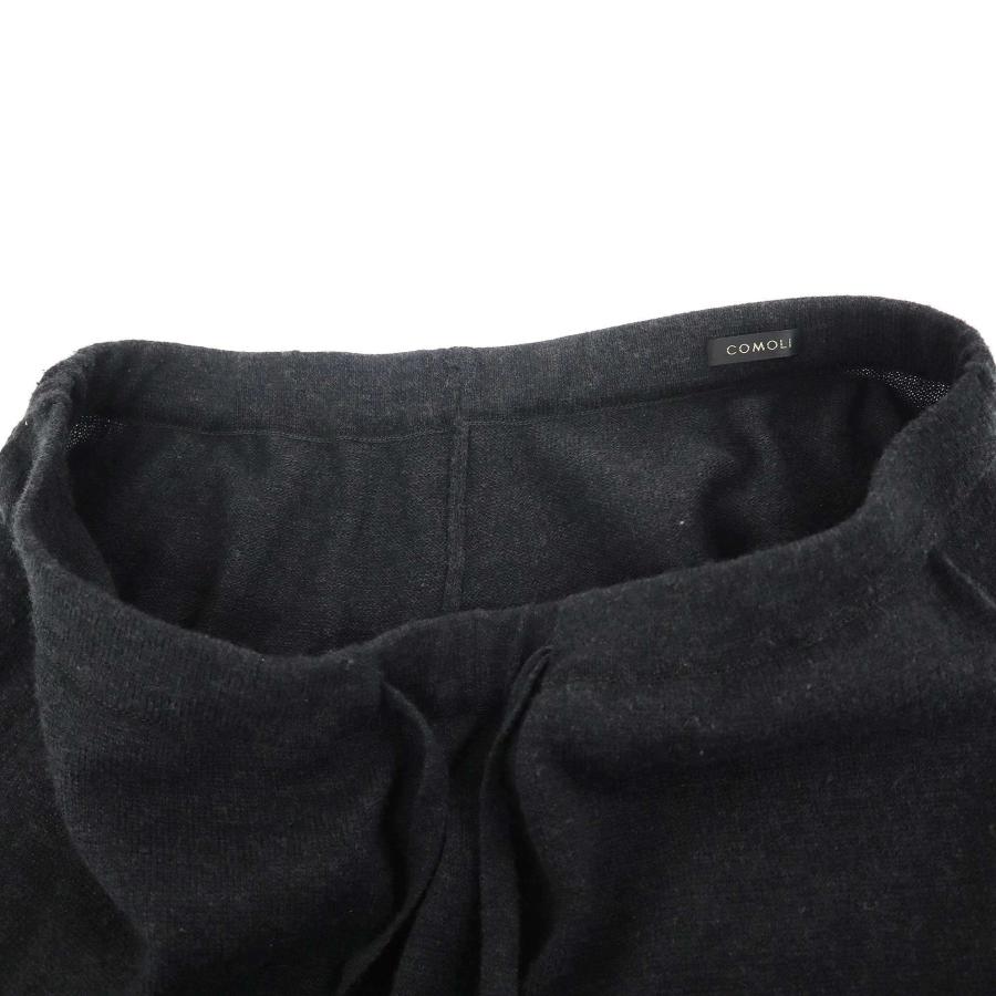 COMOLI（コモリ） 24SS ウール和紙ニットパンツ Z01-06009 チャコール 