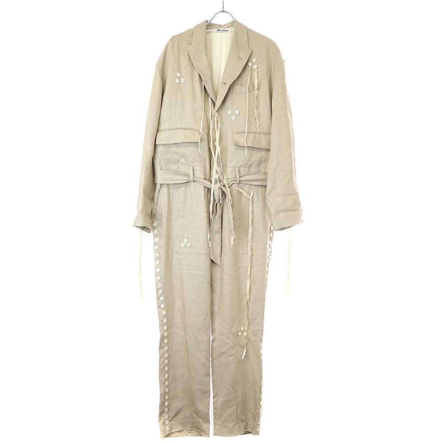 Midorikawa ミドリカワ 24SS BUTTON LINEN JUMP SUITS ボタン Midorikawa ミドリカワ 24SS BUTTON LINEN JUMP SUITS ボタン
