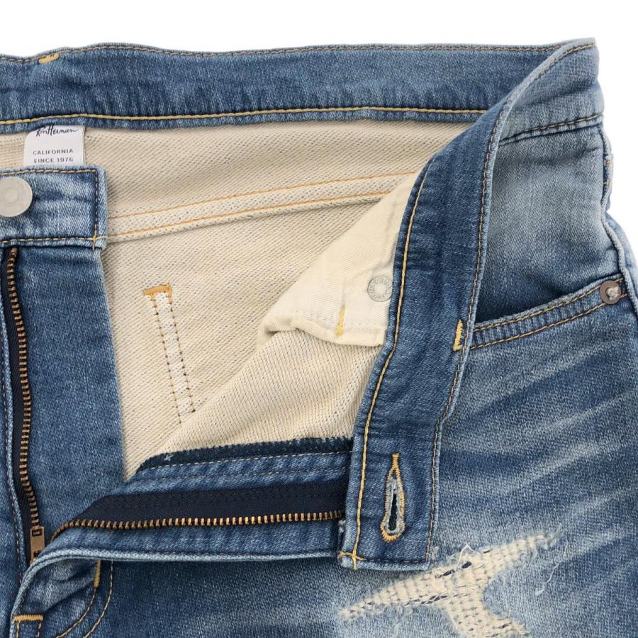 Ron Herman California ロンハーマン カルフォルニア FAKE KNIT STRAIGHT PANTS スウェットデニムパンツ 2520600134 ブルー L Ron Herman California ロンハーマン カルフォルニア FAKE KNIT