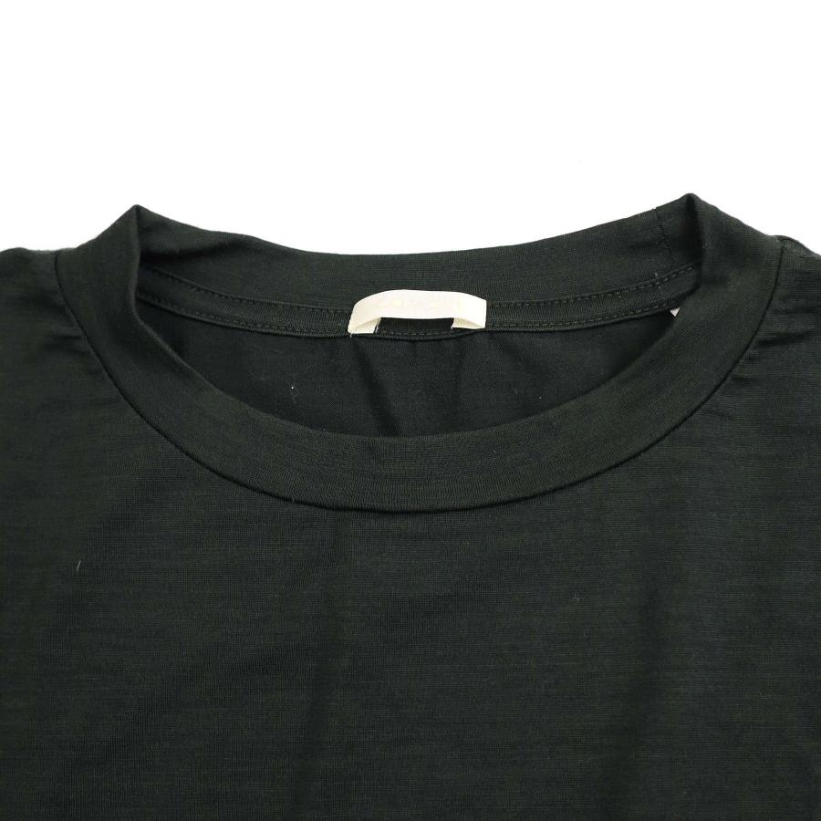 美品　COMOLI コモリ ウール天竺クルーネックポケットTシャツ グリーン 2 美品 COMOLI コモリ ウール天竺クルーネックポケットTシャツ