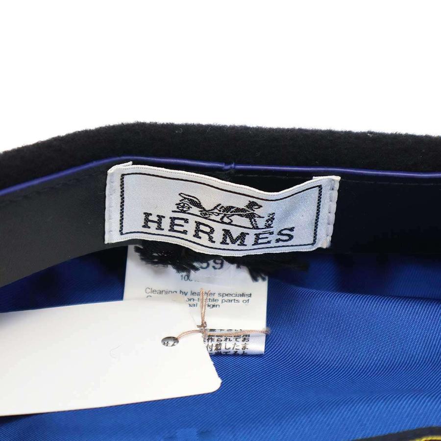HERMES（エルメス） サントノーレ ウールベレー帽 ブラック