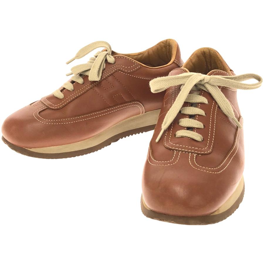 HERMES（エルメス） クイック ローカットレザースニーカー ブラウン 37 