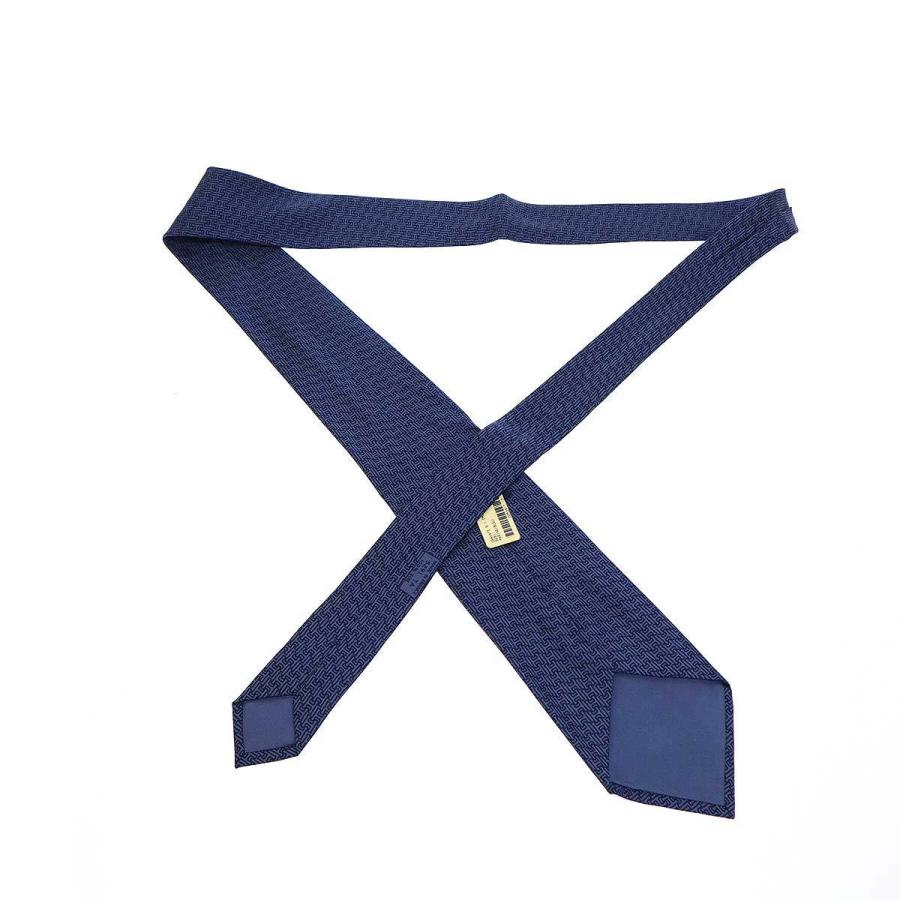ヘルメス（サントリー） HERMES エルメス H柄 シルクネクタイ ブルー