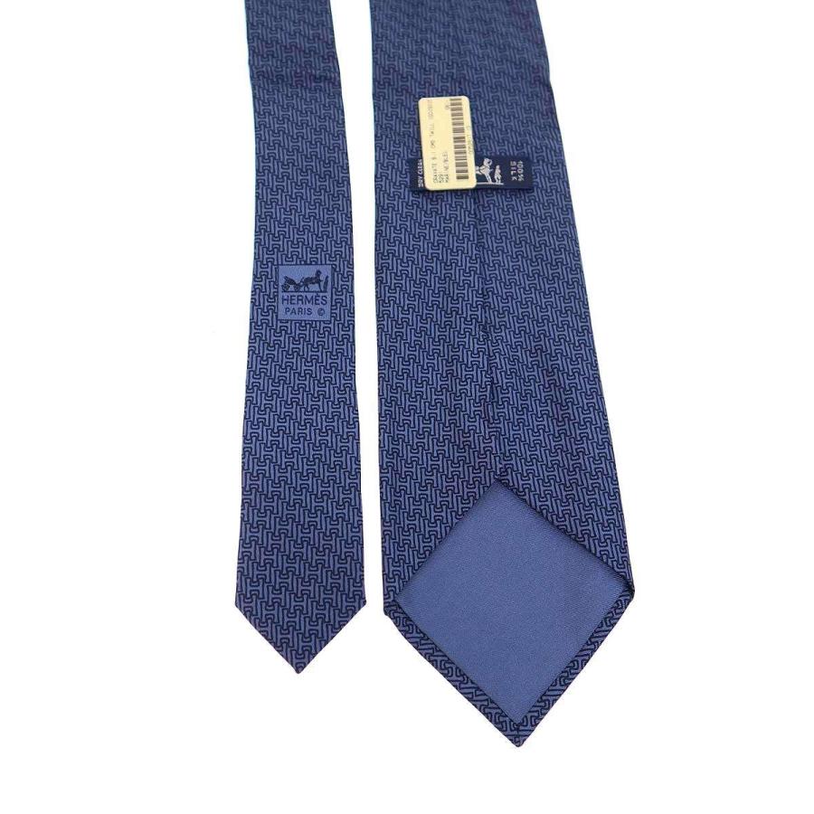 HERMES エルメス H柄ネクタイ シルク ネイビー 中古・古着通販】HERMES (エルメス) Hロゴシルクネクタイ ネイビー