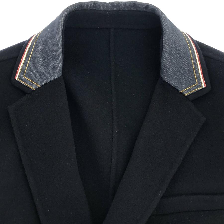 EMPORIO ARMANI - EMPORIO ARMANI エンポリオアルマーニ 15AW デニムラペルウールカシミヤダブルテーラードジャケット U1G980 U1599 ネイビー 50 EMPORIO ARMANI エンポリオアルマーニ 15AW デニムラペルウール