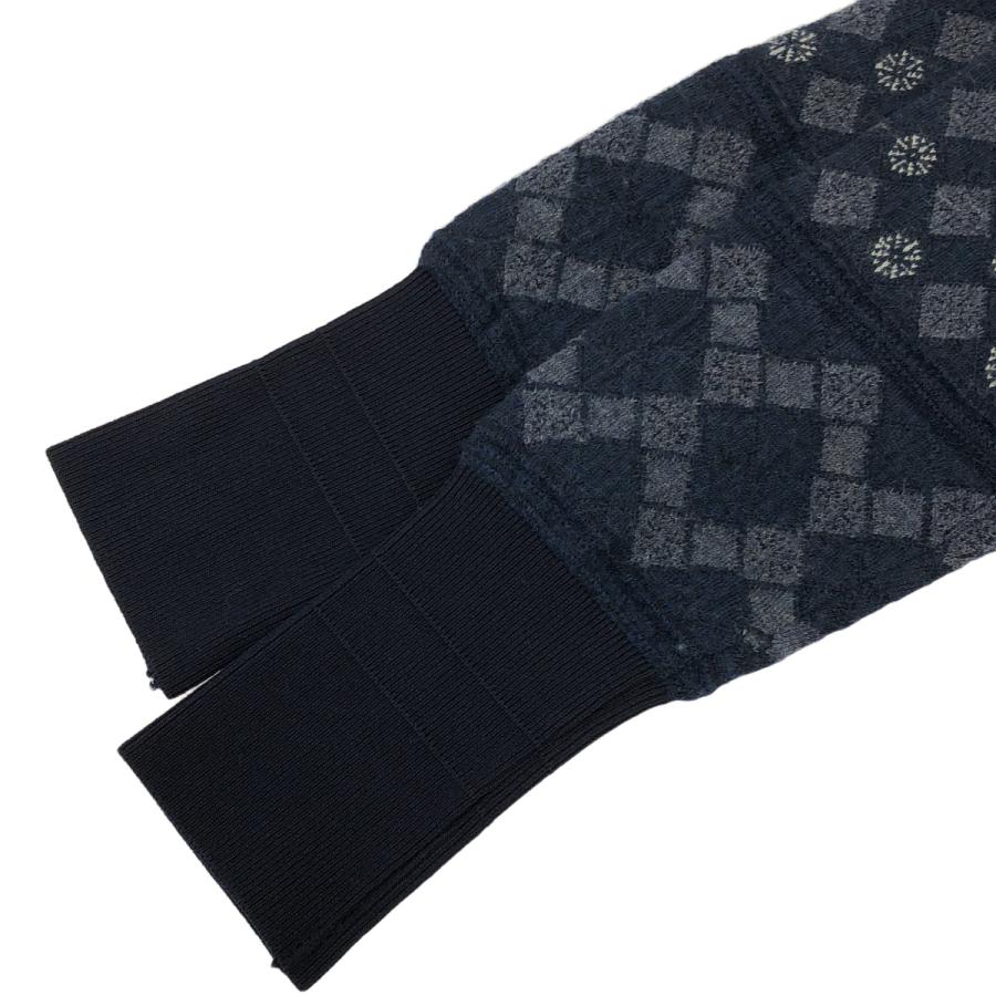 mame kurogouchi マメ クロゴウチ 20AW Checkered Pattern High Neck Pullover ハイネックプルオーバーニットセーター MM20FW-KN015 ネイビー 1 mame mame kurogouchi マメ クロゴウチ 20AW Checkered Pattern High
