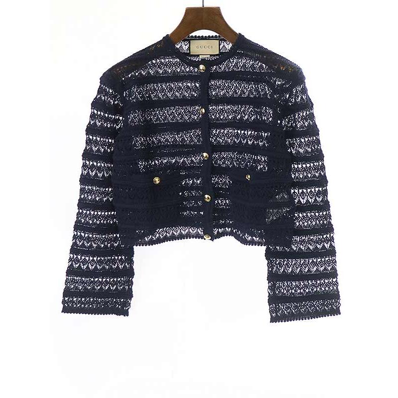 GUCCI グッチ 23SS コットンレースカーディガン 743288 XKC2Y GUCCI グッチ 23SS コットンレースカーディガン 743288 XKC2Y