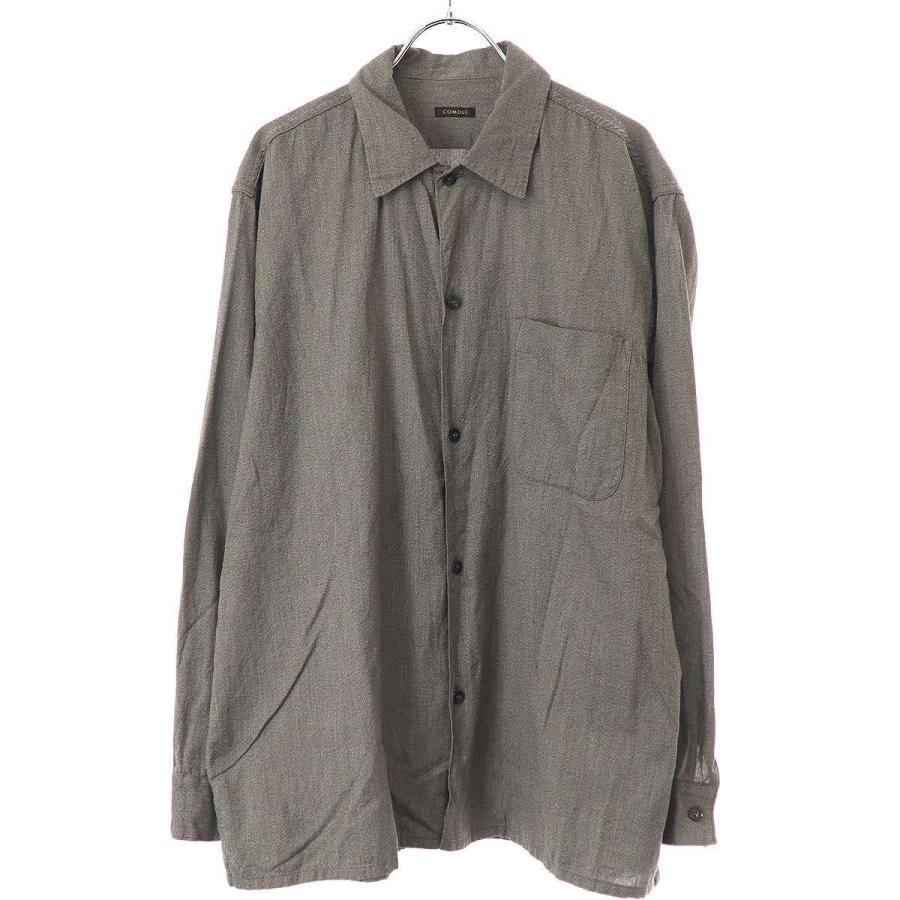 COMOLI コモリ 20AW ヨリ杢オープンカラーシャツ S03-02005
