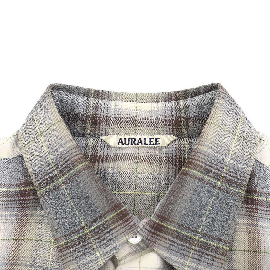 AURALEE（オーラリー） 22AW SUPER LIGHT WOOL CHECK SHIRTS ウール