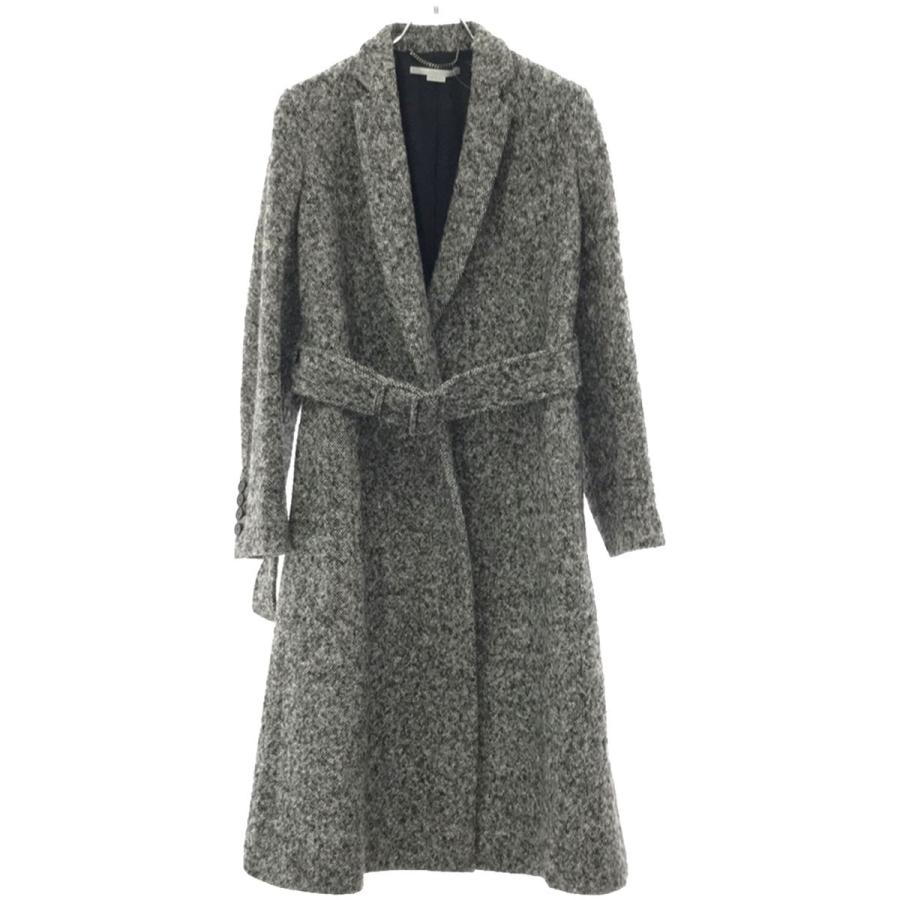 美品】ステラマッカートニー ロングコート チェスターコート 毛 黒 36