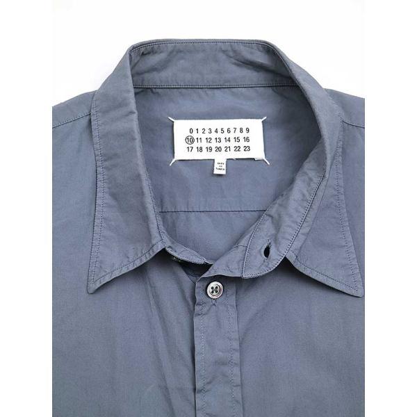 Maison Martin Margiela10 メゾンマルタンマルジェラ10 21SS Garment Dyed Poplin コットンシャツ ブルー サイズ:43 メンズ IT1TC99FUSPM｜modescape｜03