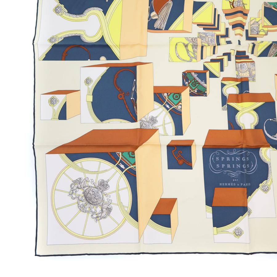 HERMESスカーフカレ HERMES（エルメス） 22AW Springs Springs カレ 90 シルクスカーフ