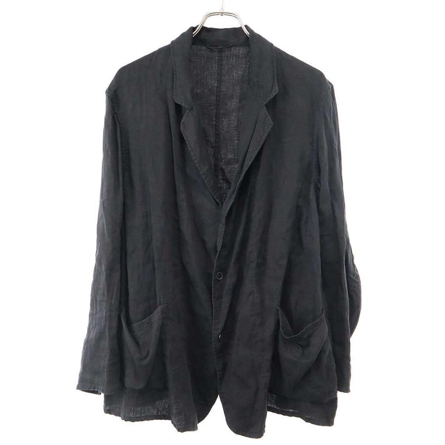 COMOLI（コモリ） 22SS リネンWクロス ジャケット V01-01018 ブラック