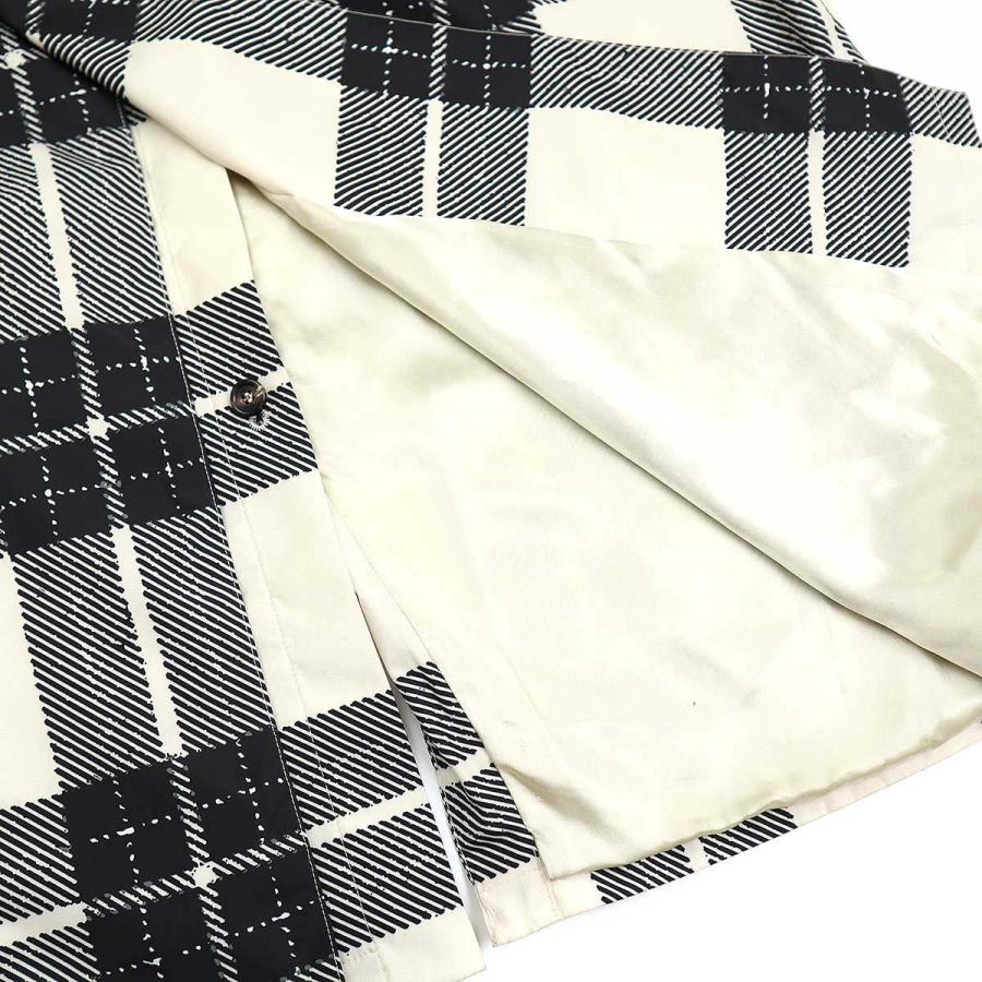 MARNI マルニ 20AW ポリエステルチェックバルカラーベルテッドコート TUMU0062U0 ブラック アイボリー 48 MARNI（マルニ） 20AW ポリエステルチェックバルカラーベルテッド