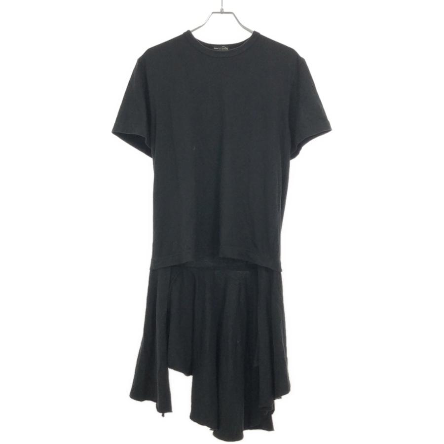 日本製 コムデギャルソン フリル付き 黒 半袖トップス COMME des GARCONS HOMME PLUS コム デギャルソンオムプリュス