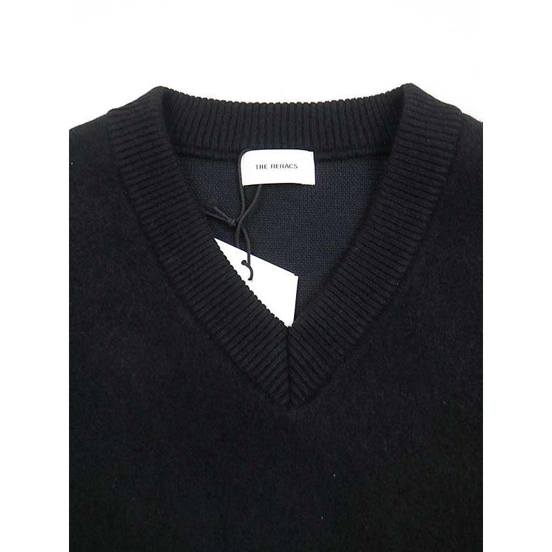 the reracs 25aw Vネックニットベスト THE RERACS(ザ・リラクス)｜Vネックニットベスト/ブラック の通販