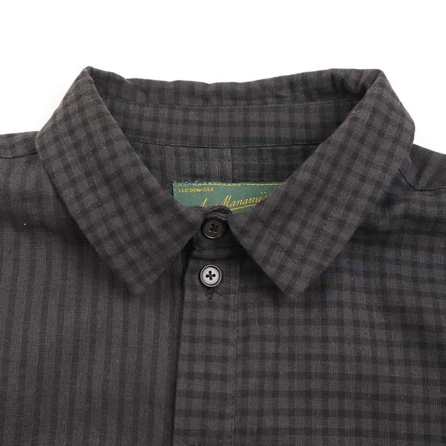 Aleksandr Manamis アレクサンダーマナミス Check×Stripe Shirts Black 