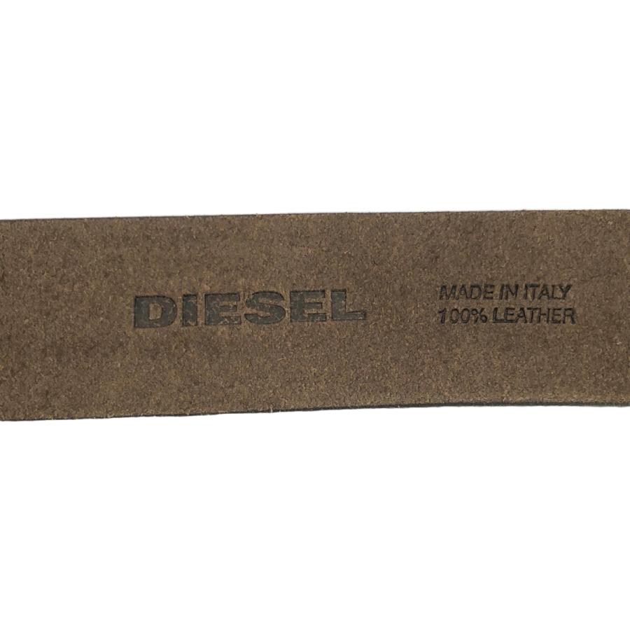 DIESEL ディーゼル ロゴプレートレザーベルト ブラウン 90/36