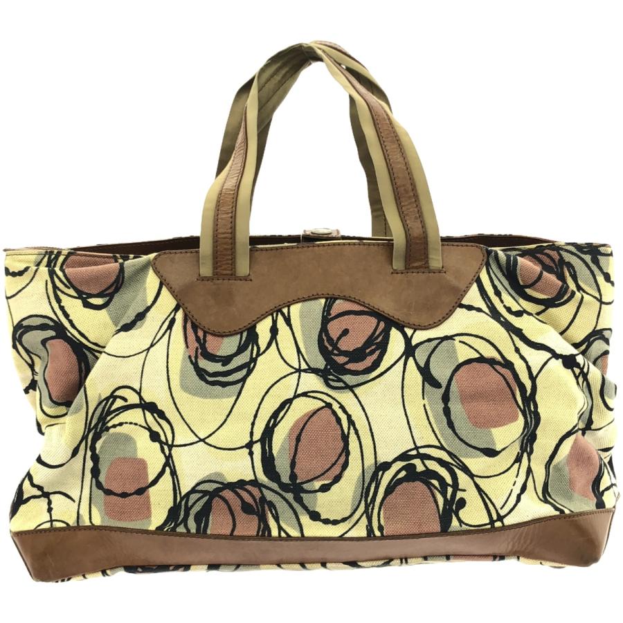 MARNI（マルニ） キャンバスレザーハンドバッグ アイボリー×ブラウン 