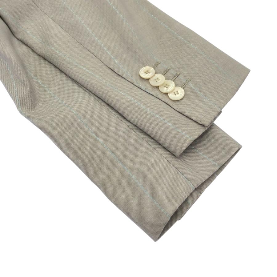 キートン（Kiton） ウールシルクストライプセットアップスーツ ライト