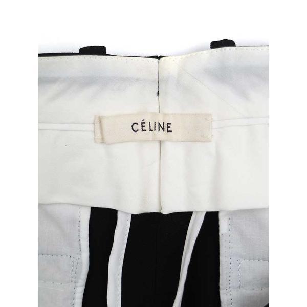 CELINE セリーヌ 裾切替 レーヨンワイドパンツ ブラック サイズ:38 