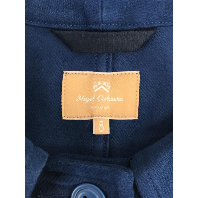 美品　ナイジェルケーボン　ノーカラー　リネンコート ネイビー　ワンピース 美品 ナイジェルケーボン ノーカラー リネンコート ネイビー