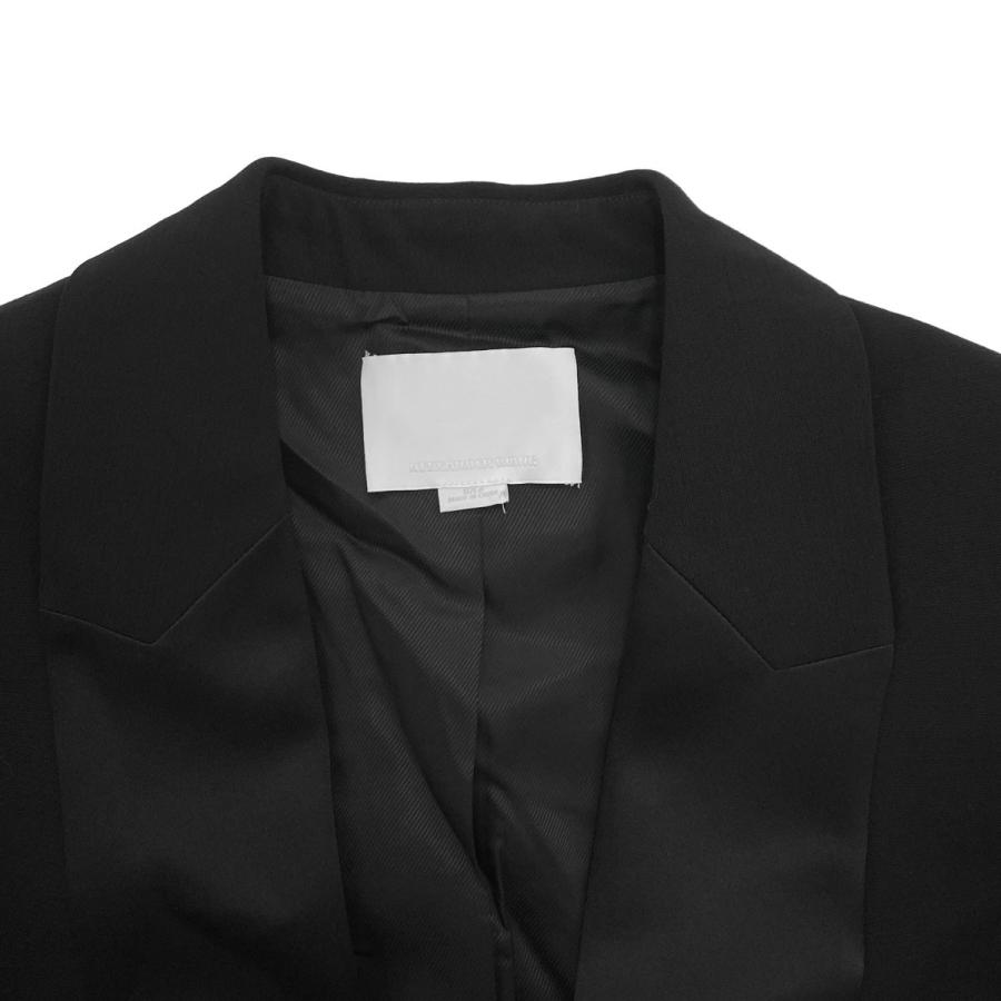 ALEXANDER WANG アレキサンダーワン サテンラペルセットアップスーツ  ブラック ジャケット：0 / パンツ：2 alexanderwang（アレキサンダー・ワン） サテンラペルセットアップ