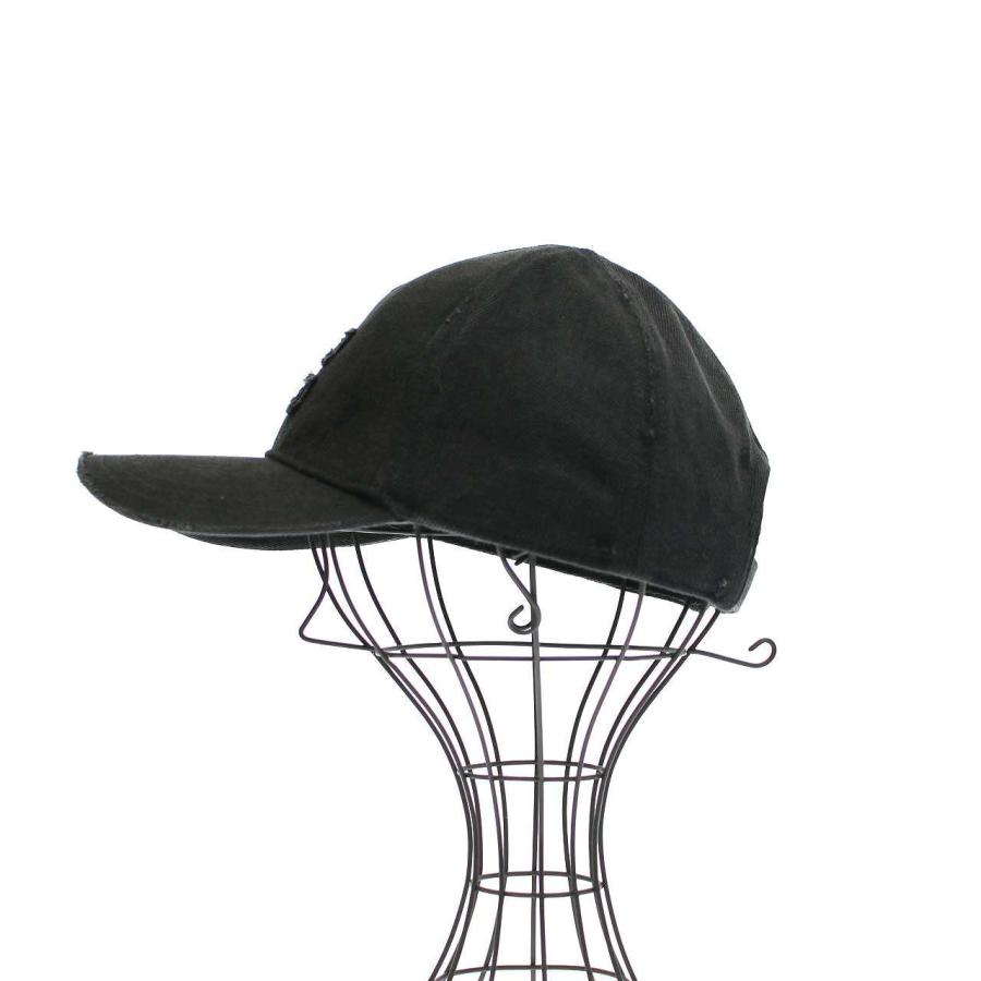 miu miu（ミュウミュウ） ロゴダメージデニムキャップ 5HC179 ブラック