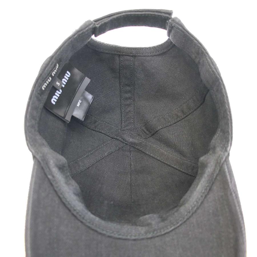 MIU MIUミュウミュウ デニムキャップ ブラック MIU MIUミュウミュウ デニムキャップ ブラック MIU MIU/ミュウミュウ