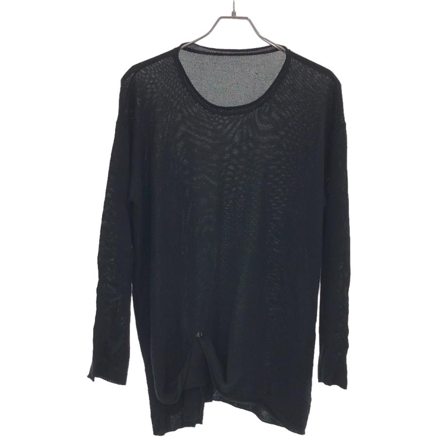 YOHJI YAMAMOTO プルオーバー ニット ヨウジヤマモト　ブラック YOHJI YAMAMOTO ＜ヨウジ ヤマモト＞ ロングスリーブニットプル