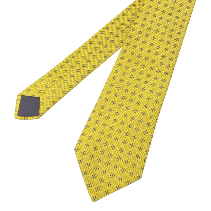 HERMES（エルメス） H柄 シルクネクタイ イエロー IT36VDDCW7U2