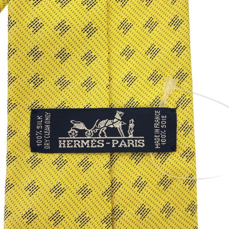 HERMES（エルメス） H柄 シルクネクタイ イエロー IT36VDDCW7U2