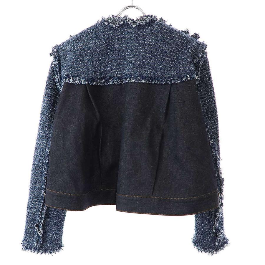 sacai サカイ 25SS Punching Denim Jacket ノーカラーデニム