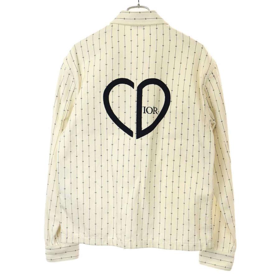 Dior ディオール 22SS Heart Logo Denim Jacket ハートロゴデニムブルゾン 213D486A5448 ホワイト 46 Christian Dior（クリスチャン・ディオール） Dior ディオール 22SS