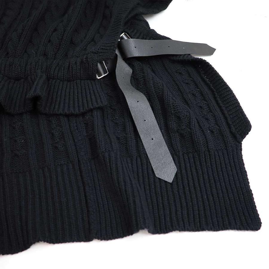 noir kei ninomiya - noir kei ninomiya ノワール ケイ ニノミヤ 21AW シェットランドウールオーバーサイズニットケープ 3H-N008 ブラック M noir kei ninomiya ノワール ケイ ニノミヤ 21AW シェットランド