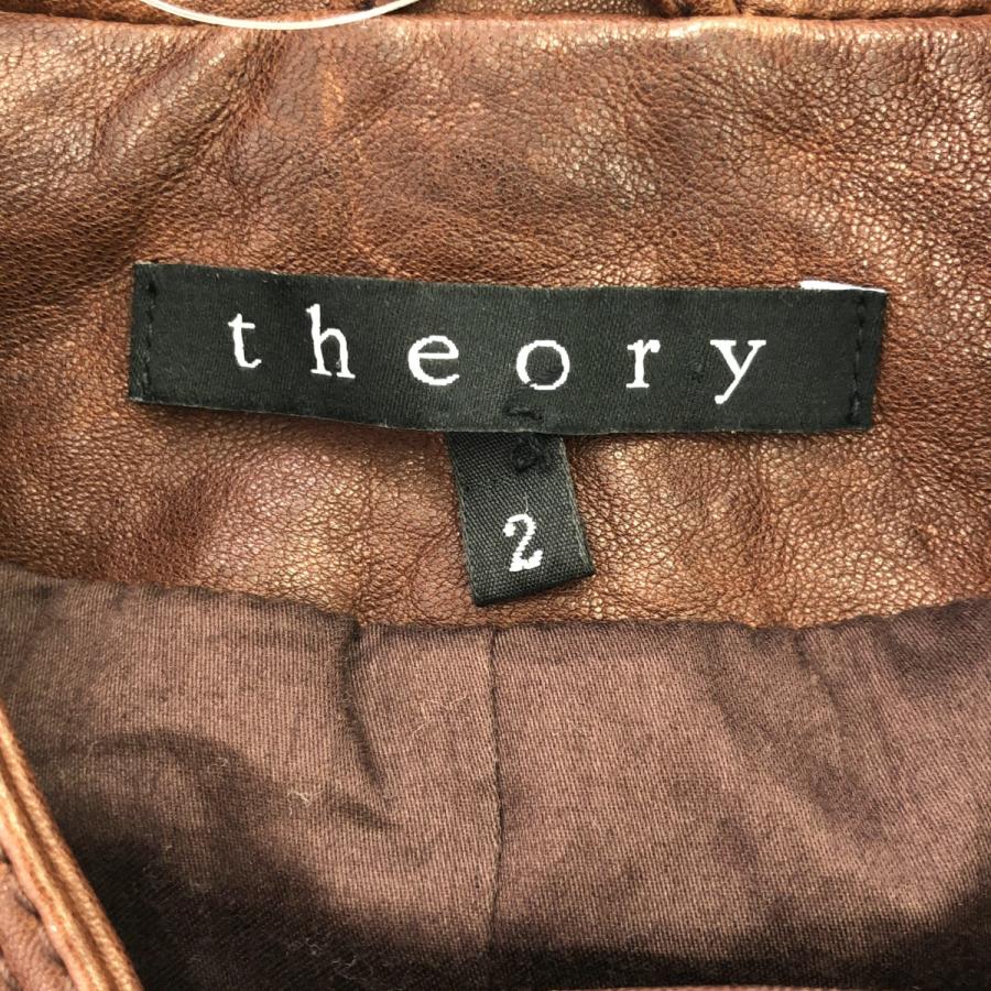 theory 21AW ラムレザー ライダースジャケット ブラウン S 【公式通販】