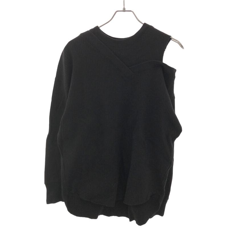 CLANE（クラネ） アシンメトリーショルダーポイントトップス ブラック