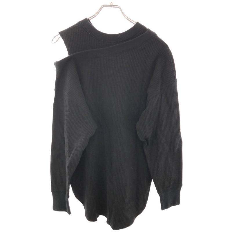 CLANE（クラネ） アシンメトリーショルダーポイントトップス ブラック