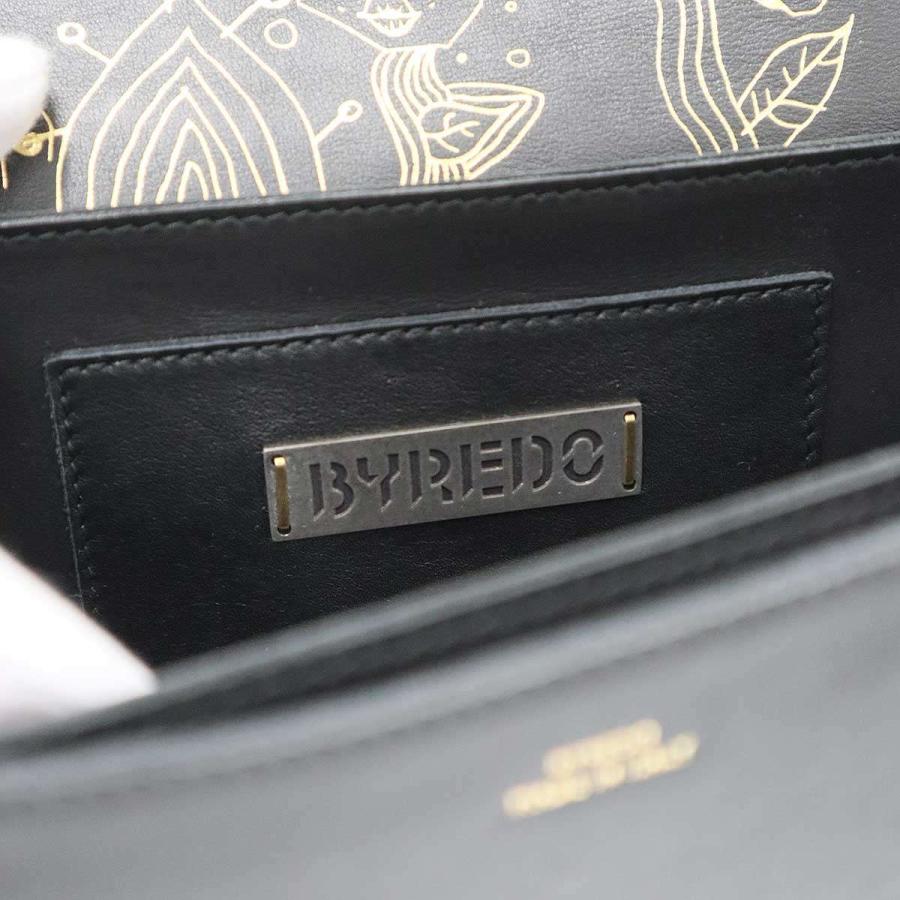 BYREDO バイレード The Whoo bag Natural Kantha Embroidery カンタ フー レザーショルダーバッグ  ブラック BYREDO - BYREDO バイレード The Whoo bag Natural Kantha Embroidery