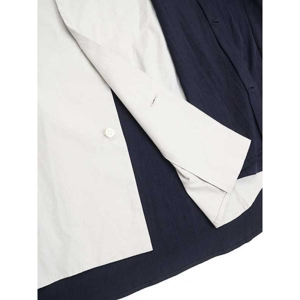 ETHOSENS（エトセンス） 17SS テンセルレイヤードシャツ ネイビー
