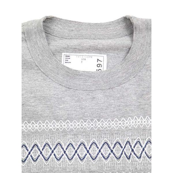 sacai（サカイ） 18SS 刺繍デザインTシャツ グレー サイズ:2 メンズ 