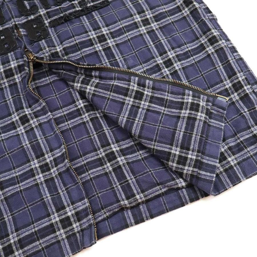 BALENCIAGA バレンシアガ 24AW フロントロゴ フランネルチェックジップアップフーディー パーカー 824581 TRM21 ネイビー 1 IT46A9NYG04Gの画像