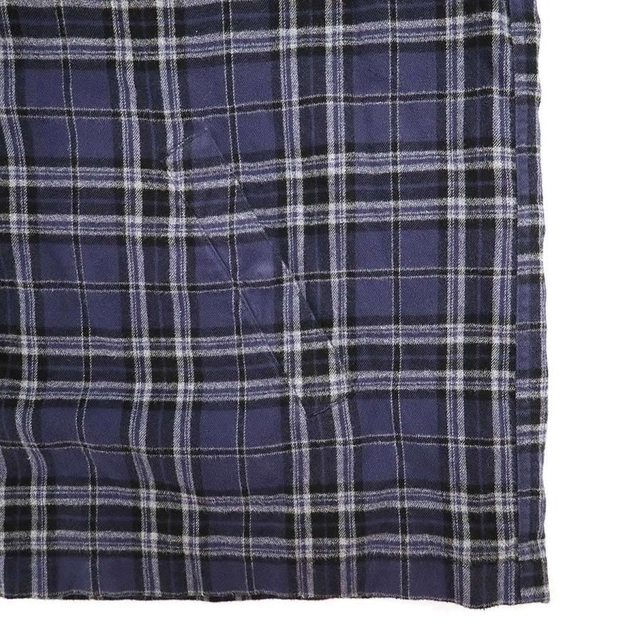 BALENCIAGA バレンシアガ 24AW フロントロゴ フランネルチェックジップアップフーディー パーカー 824581 TRM21 ネイビー 1 IT46A9NYG04Gの画像